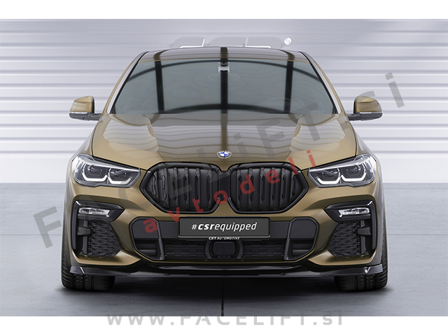 BMW X6 G06 M-Pack 19- podaljšek sprednjega odbijača karbon mat