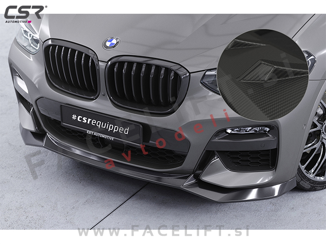 BMW X4 G06 M-Pack 18-21 podaljšek sprednjega odbijača karbon mat