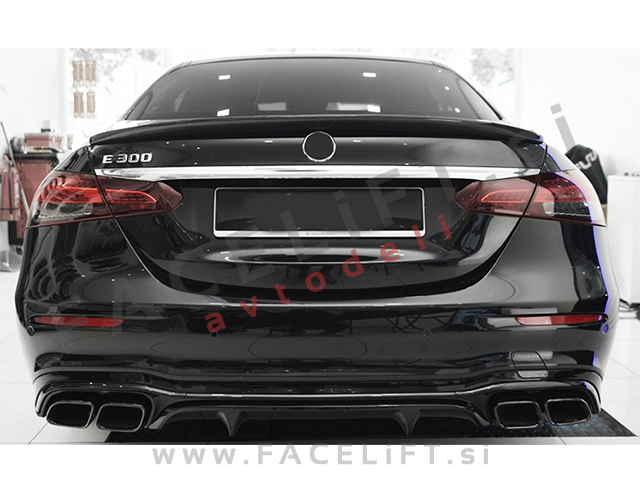 Mercedes E Limuzina AMG Line 20-23 difuzor z nastavki za izpuh AMG E63 izgled Mercedes E Limuzina AMG Line 20-23 difuzor z nastavki za izpuh AMG E63 izgled