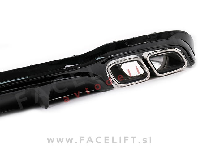 Mercedes E Limuzina AMG Line 20-23 difuzor z nastavki za izpuh AMG E63 izgled