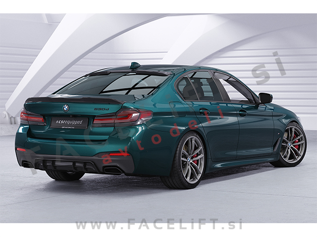 BMW 5 Limuzina G30 17-23 spojler za prtljažnik črni mat za barvanje