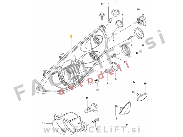 Opel Movano 10-21 žaromet desni