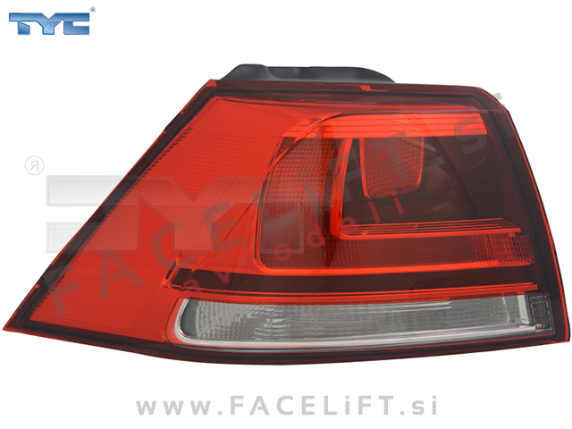 VW Golf 7 Hatchback 12-17 zadnja zunanja luč zatemnjena leva
