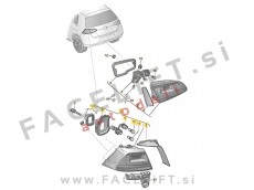 VW Golf 7 Hatchback 12-17 zadnja zunanja luč zatemnjena desna