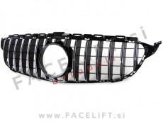 Mercedes C A205 C205 S205 W205 14-18 maska črna kromirana sijaj brez kamere