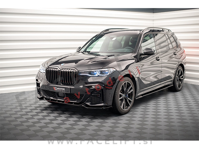 Podaljšek sprednjega odbijača V.3 črni sijaj BMW X7 G07 M-Pack 19-22