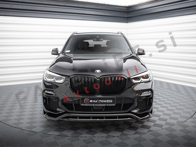 Podaljšek sprednjega odbijača V.2 črni sijaj BMW X5 G05 M-Pack 18-23