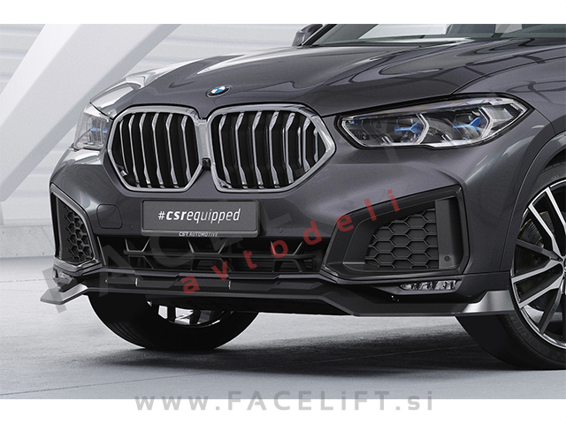 Podaljšek sprednjega odbijača črni mat BMW X6 G06 19-23