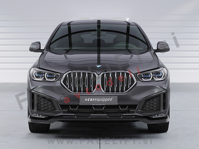 Podaljšek sprednjega odbijača črni mat BMW X6 G06 19-23