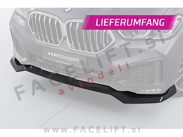 Podaljšek sprednjega odbijača črni mat BMW X6 G06 19-23