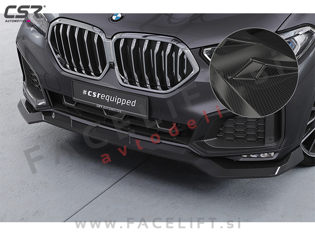 Podaljšek sprednjega odbijača karbon sijaj BMW X6 G06 19-23