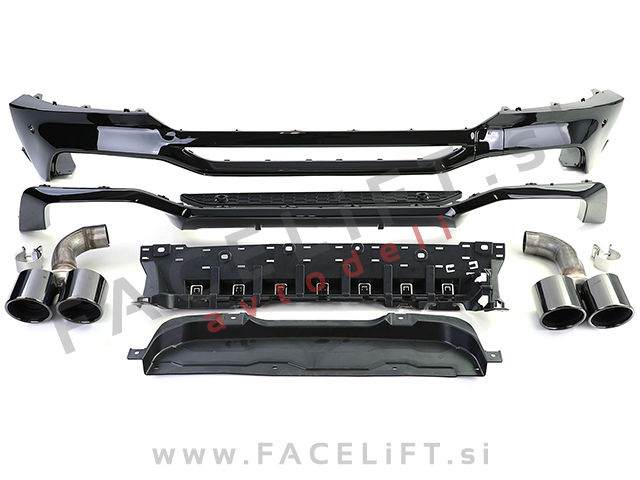 Difuzor z nastavki za izpuh črni sijaj BMW X4 G02 M-Pack 18-21