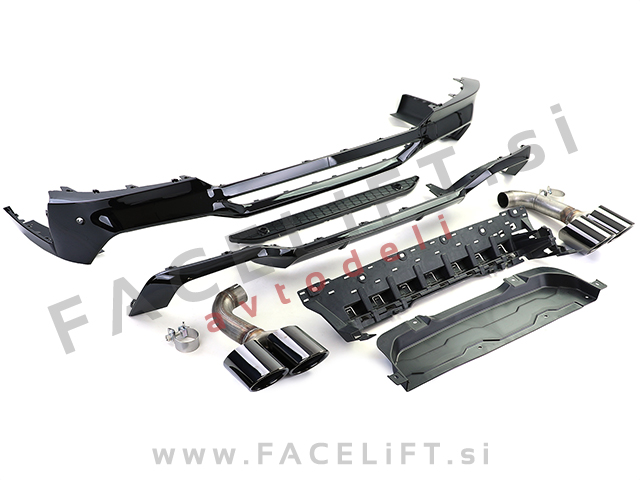 Difuzor z nastavki za izpuh črni sijaj BMW X4 G02 M-Pack 18-21