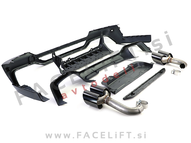 Difuzor z nastavki za izpuh črni sijaj BMW X4 G02 M-Pack 18-21