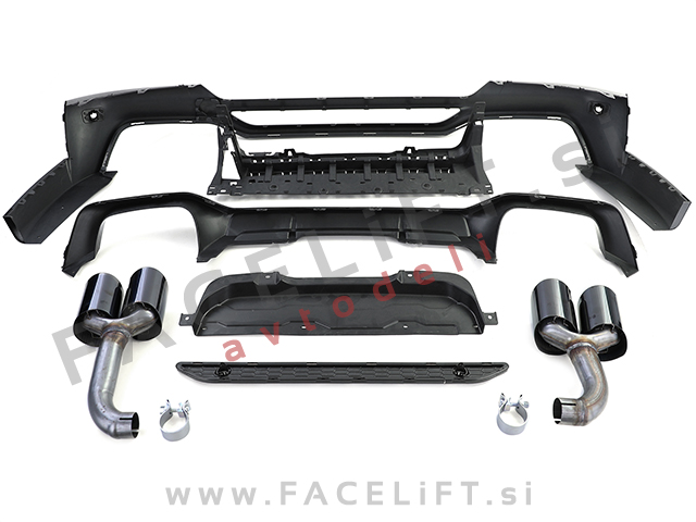 Difuzor z nastavki za izpuh črni sijaj BMW X4 G02 M-Pack 18-21