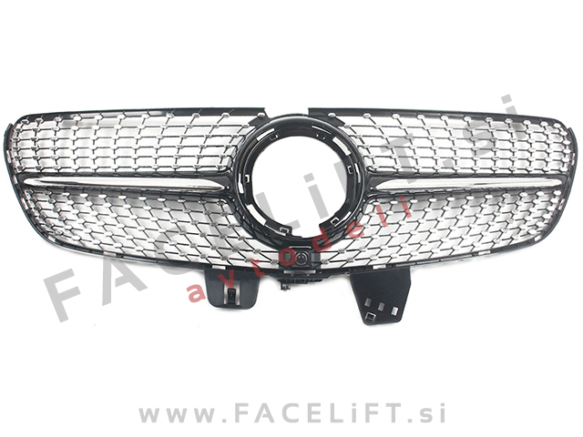 Mercedes V W447 19-23 maska Diamond Black črna kromirana sijaj