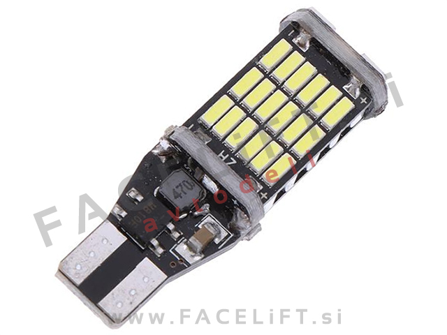 LED žarnica T15 (W16W) 45x SMD (4014) CANBUS 12V
