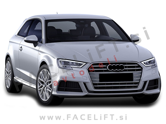 Maska S3 izgled črna kromirana sijaj Audi A3 8V 16-20