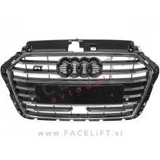 Maska S3 izgled črna kromirana sijaj Audi A3 8V 16-20