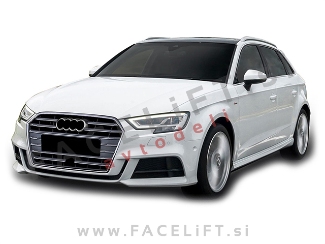 Maska S3 izgled črna kromirana sijaj Audi A3 8V 16-20