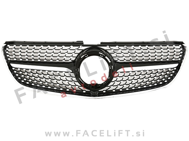 Maska Diamond Black črna kromirana sijaj Mercedes V W447 AMG Line 19-23 Maska Diamond Black črna kromirana sijaj Mercedes V W447 AMG Line 19-23