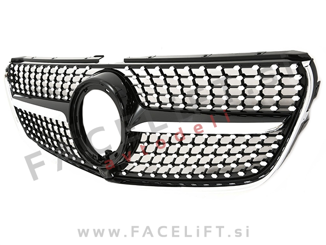 Maska Diamond Black črna kromirana sijaj Mercedes V W447 AMG Line 19-23 Maska Diamond Black črna kromirana sijaj Mercedes V W447 AMG Line 19-23