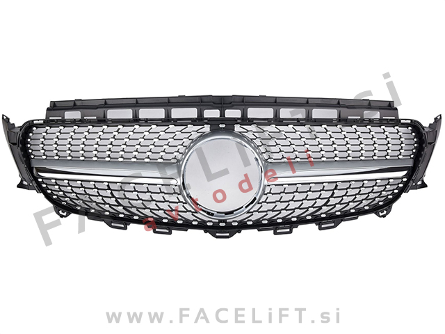 Maska Diamond Silver srebrna kromirana sijaj brez kamere Mercedes E A238 C238 S213 W213 16-20