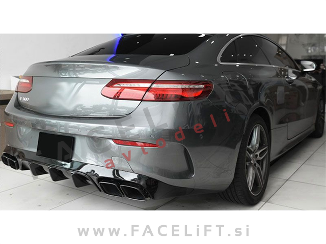 Difuzor z nastavki za izpuh črni sijaj Mercedes E Cabrio Coupe A238 C238 AMG Line 16-20