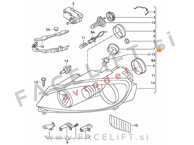 VW Golf 6 5K 08-12 žaromet levi VW Golf 6 5K 08-12 žaromet levi