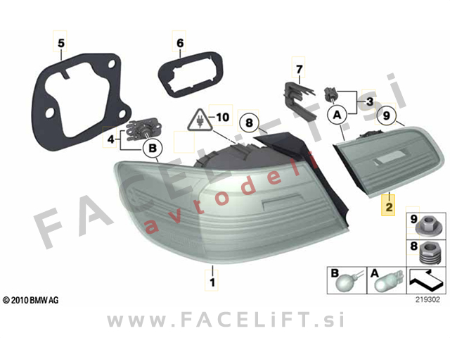 Zadnja notranja LED luč leva BMW 3 Coupe E92 LCI 10-13