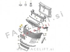 Sprednji odbijač PDC (6) SRA VW Touran 1T3 10-15