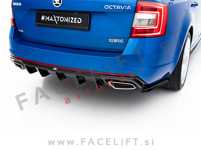 Difuzor zadnjega odbijača črni sijaj Škoda Octavia RS 13-20