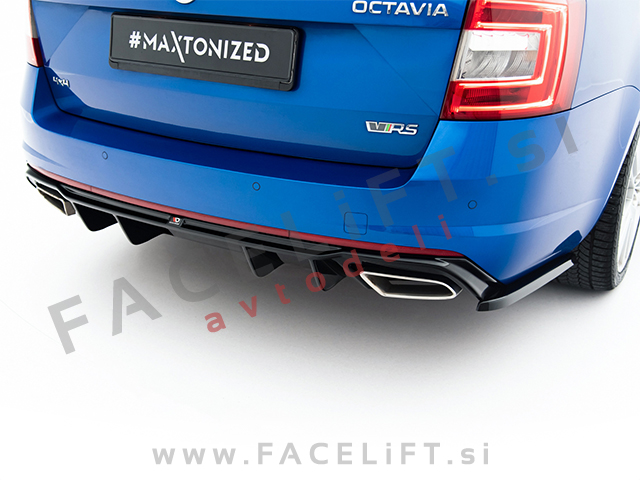 Difuzor zadnjega odbijača črni sijaj Škoda Octavia RS 13-20