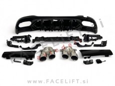 Difuzor z nastavki za izpuh AMG C43 izgled Mercedes C S206 W206 AMG Line 21-