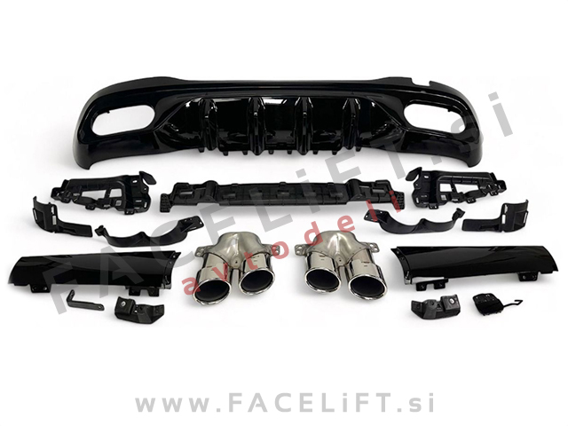 Difuzor z nastavki za izpuh AMG C43 izgled Mercedes C S206 W206 AMG Line 21-