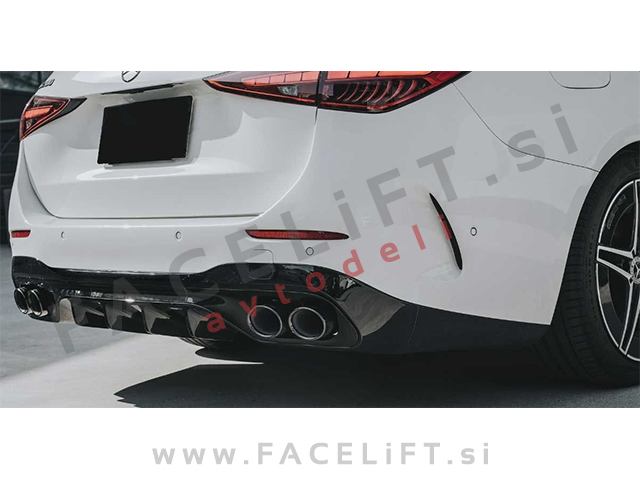 Difuzor z nastavki za izpuh AMG C43 izgled Mercedes C S206 W206 AMG Line 21-