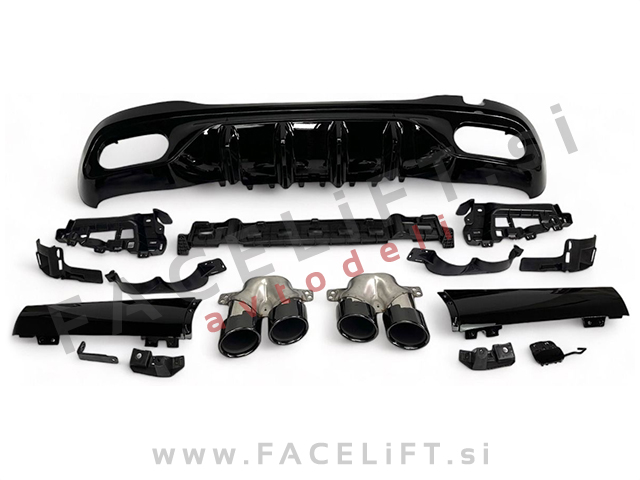 Difuzor z nastavki za izpuh AMG C43 izgled Mercedes C S206 W206 AMG Line 21-