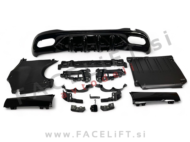 Difuzor z nastavki za izpuh AMG C43 izgled Mercedes C S206 W206 AMG Line 21-