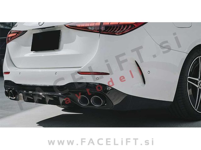 Difuzor z nastavki za izpuh AMG C43 izgled Mercedes C S206 W206 AMG Line 21-