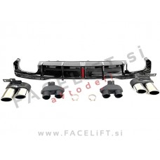 Difuzor z nastavki za izpuh kromirani RS7 izgled Audi A7 4K S line 18-