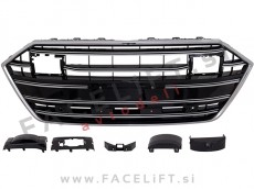 Maska črna sijaj kromirana ACC PDC Audi A7 4K 18-