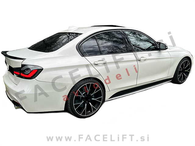 Podaljški pragov M-Performance izgled črni sijaj BMW 3 F30 F31 11-19