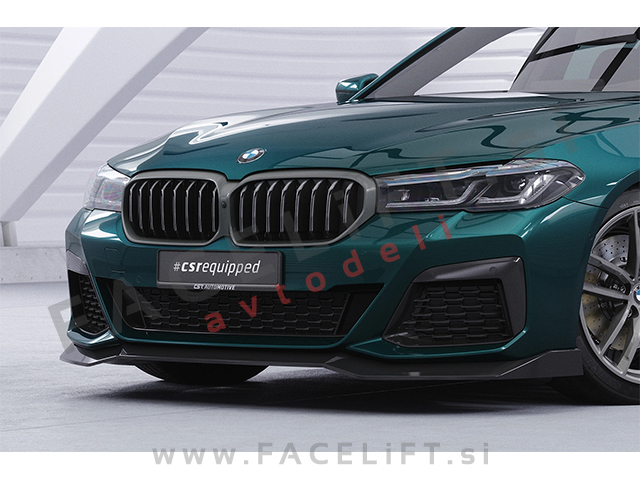 Podaljšek sprednjega odbijača črni sijaj BMW 5 G30 G31 LCI M-Pack 20-23