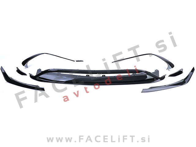 Podaljšek sprednjega odbijača črni sijaj Mercedes A W176 AMG Line 12-18