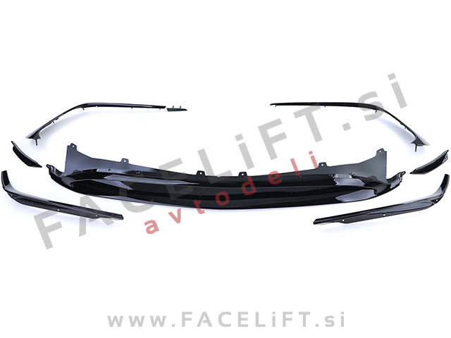 Podaljšek sprednjega odbijača črni sijaj Mercedes A W176 AMG Line 12-18