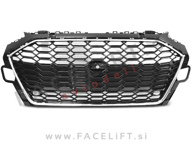 Maska RS izgled črna kromirana sijaj Audi A4 B9 19-