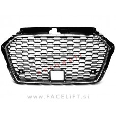 Maska RS izgled črna kromirana sijaj Audi A3 8V 16-20