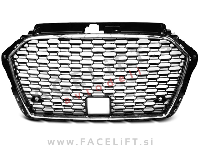 Maska RS izgled črna kromirana sijaj Audi A3 8V 16-20