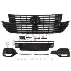 Maska z mrežami za sprednji odbijač črna sijaj VW T6.1 19-21