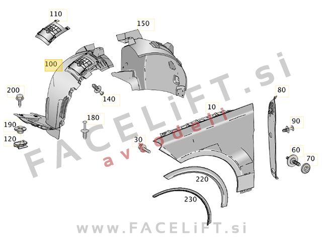 Sprednji kolotek sprednji del levi Mercedes GLE W166 15-20